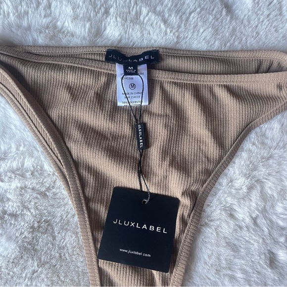 JLuxlabel Brown Ribbed Bikini Bottoms Size Medium - Picture 5 of 9